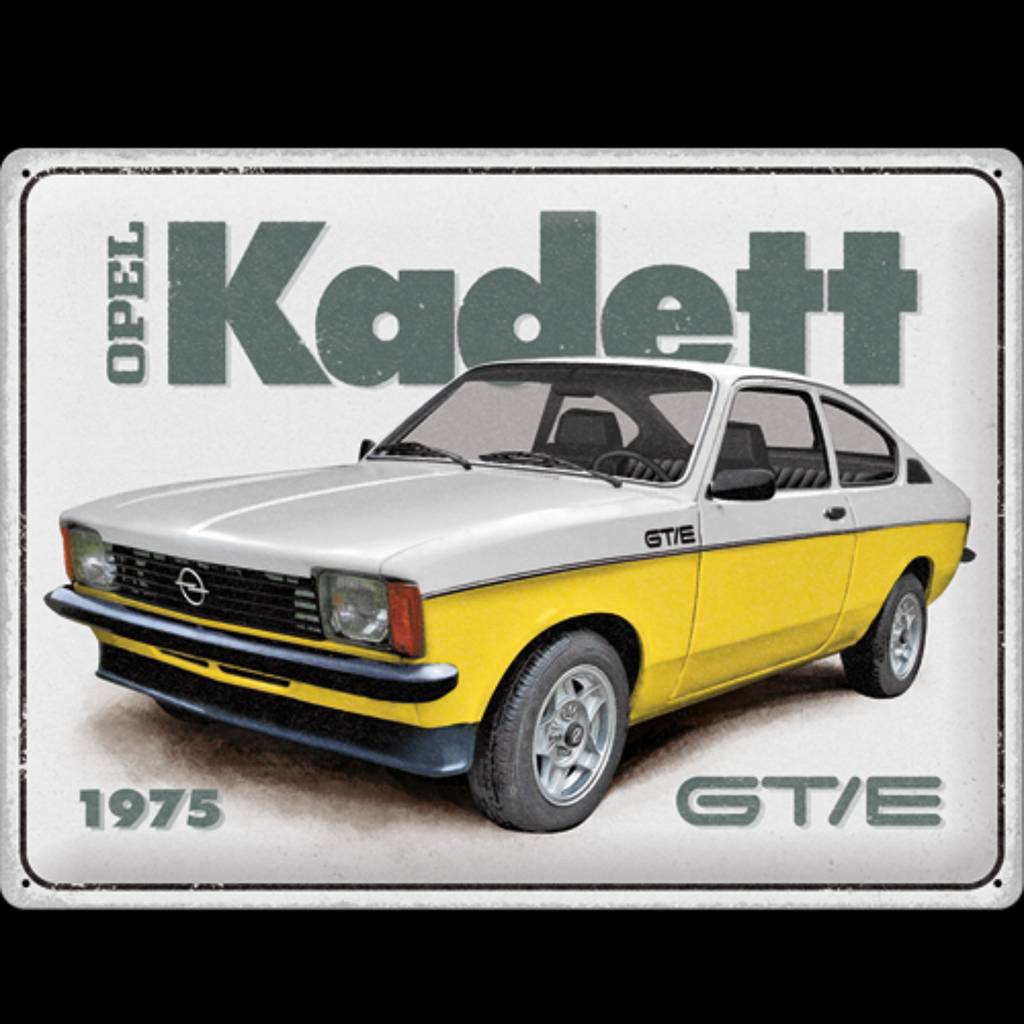 Blechschild 30 x 40 cm »Opel - Kadett GT/E« Lizensiert & Made in Germany