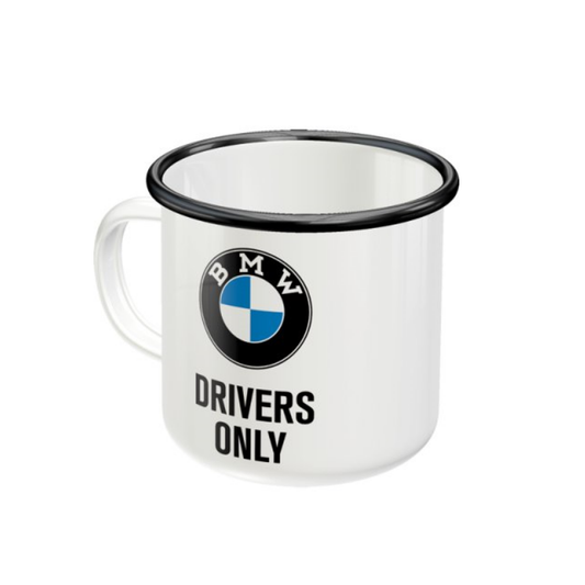 Emaille-Becher »BMW - Drivers Only«