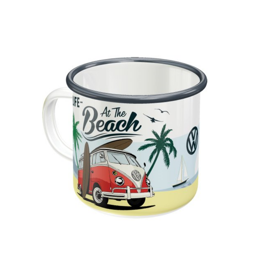 Emaille-Becher »VW Bulli - Beach«