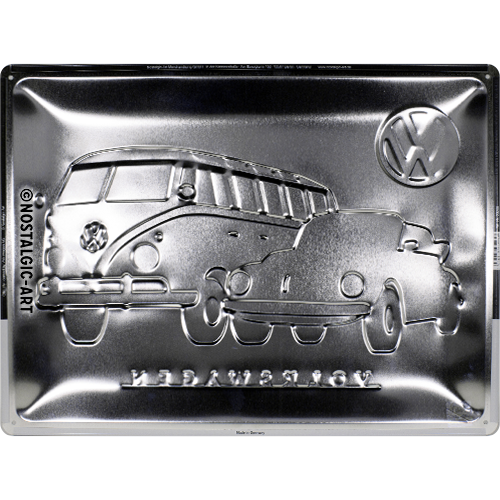 Blechschild 30 x 40 cm »VW - Meet The Classics« Lizensiert & Made in Germany