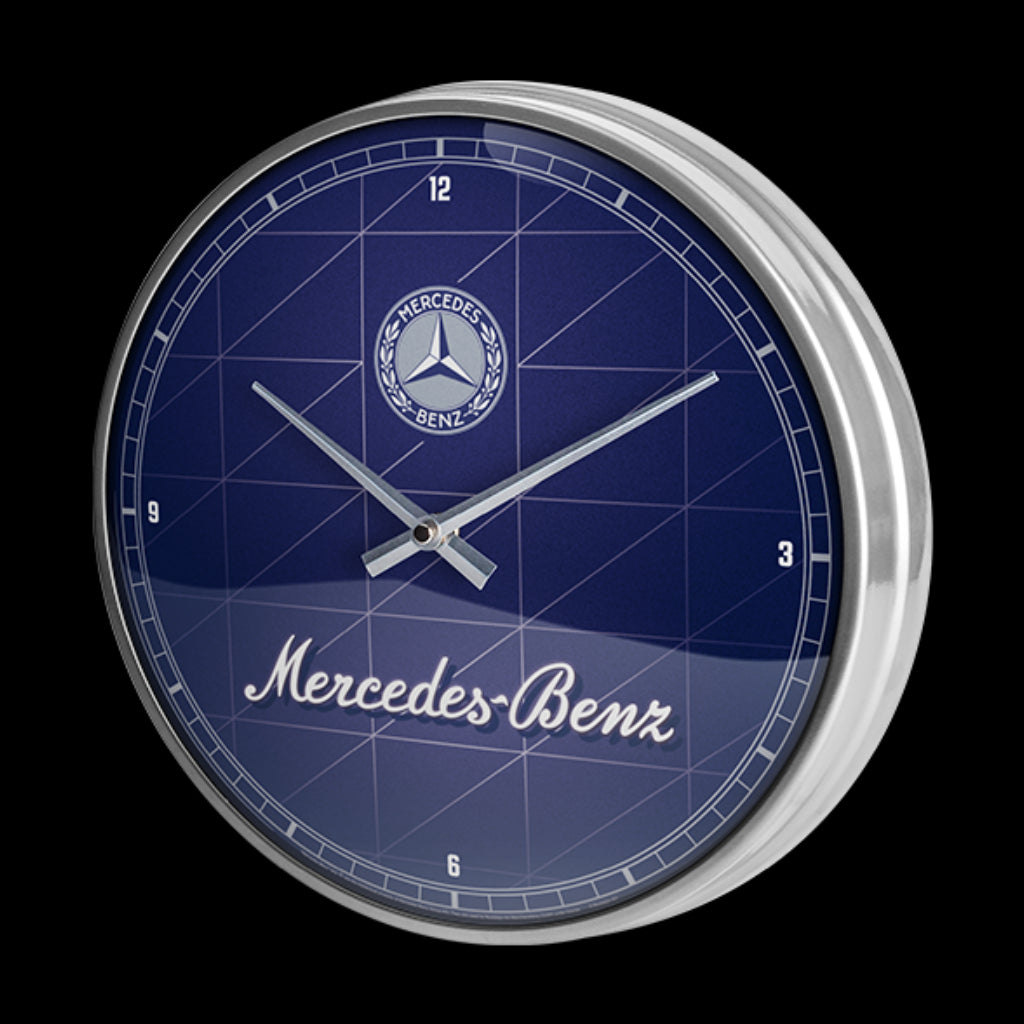 Wanduhr »Mercedes-Benz - Silver & Blue« Lizensiert & Made in Germany