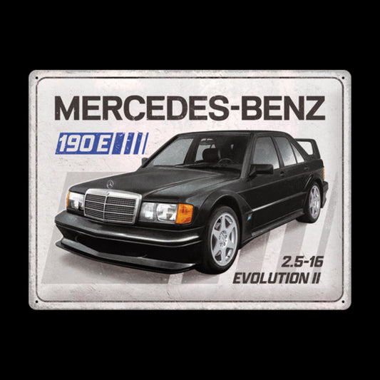 Blechschild 30 x 40 cm »Mercedes-Benz - 190 E 2.5-16 Evo II« Lizensiert & Made in Germany