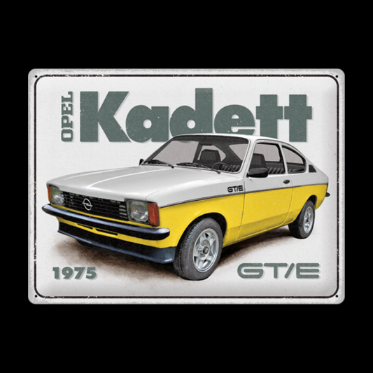 Blechschild 30 x 40 cm »Opel - Kadett GT/E« Lizensiert & Made in Germany