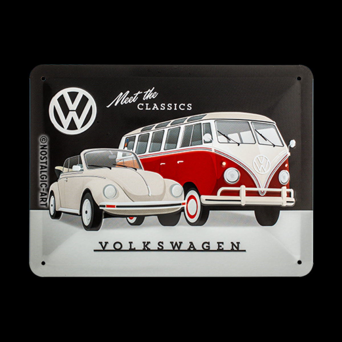 Blechschild 30 x 40 cm »VW - Meet The Classics« Lizensiert & Made in Germany